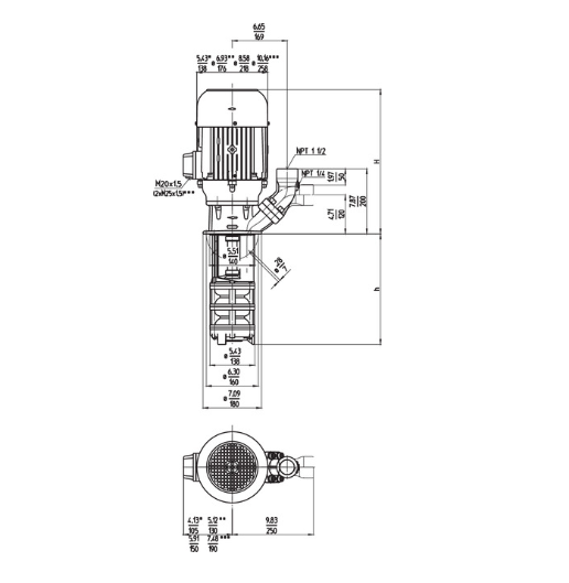 德国Brinkmann STA601/560-52GXZ型潜水泵尺寸图